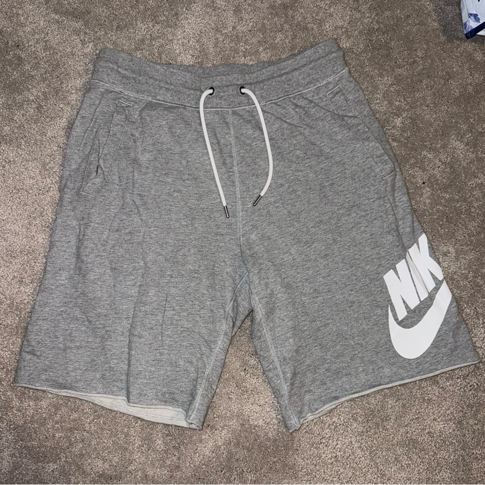 Nike Athletic Men's Shorts in Gray with White Logo